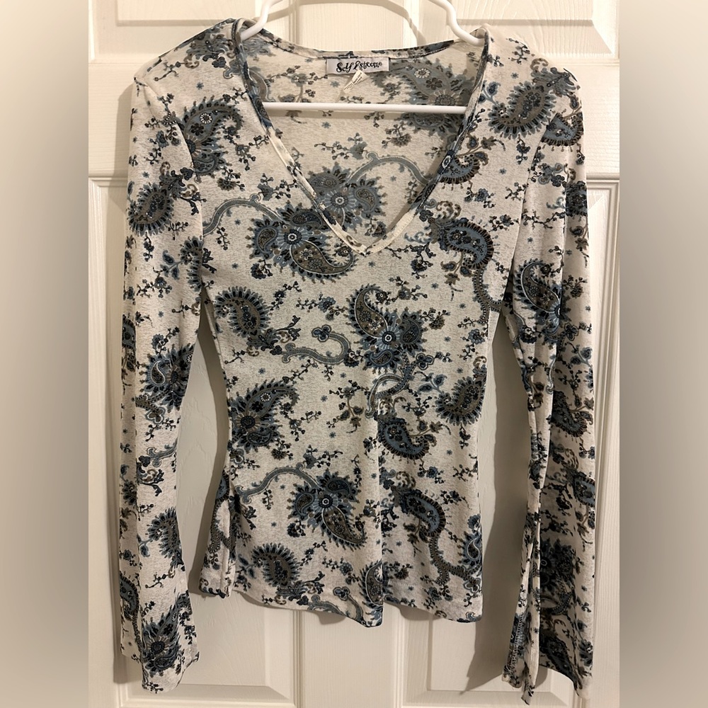 Self Esteem V neck long sleeve shirt